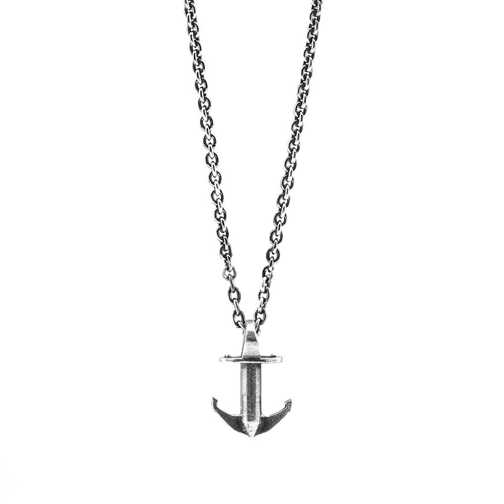Silver Anchor Pendant Beach Necklace - Silver Beach Jewelry Shop