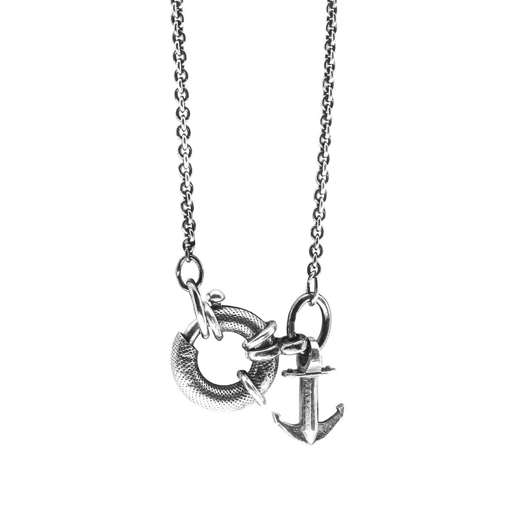 Silver Anchor Pendant Beach Necklace - Silver Beach Jewelry Shop