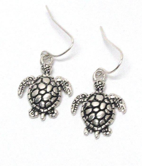 Silver Turtle Beach Earrings - Silver Beach Jewelry Shop