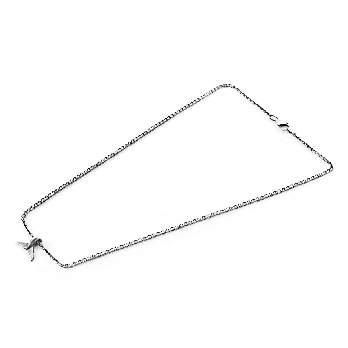 Silver Whale Tail Pendant Beach Necklace - Silver Beach Jewelry Shop